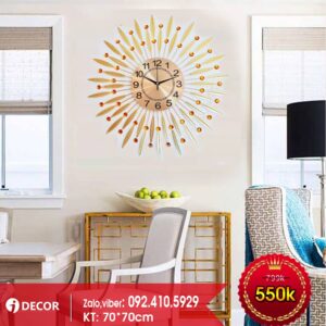 Đồng hồ đẹp hoa đá 70cm vàng 2020