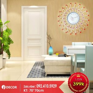 Đồng hồ trang trí nghệ thuật trắng 70cm