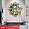 Đồng hồ trang trí lá xanh phong cách Bắc Âu 70*70cm ( DHL-8020)