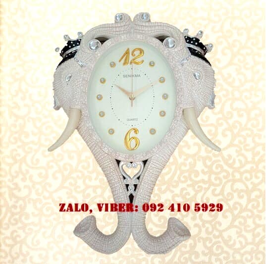 Đồng hồ treo tường trang trí đầu voi phong cách châu âu( DHDV-T)