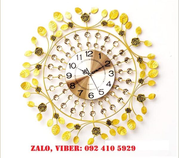 Đồng hồ treo tường trang trí hoa hồng tình yêu trắng ( DHH-VTY)